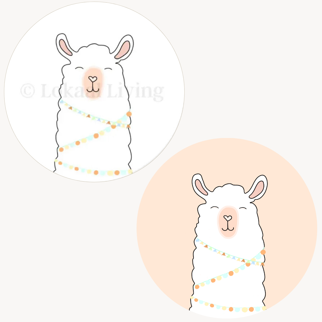 Muurcirkel Alpaca - set van 2