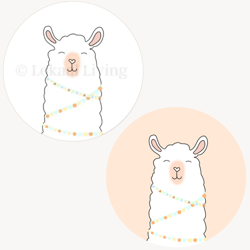 Muurcirkel Alpaca - set van 2