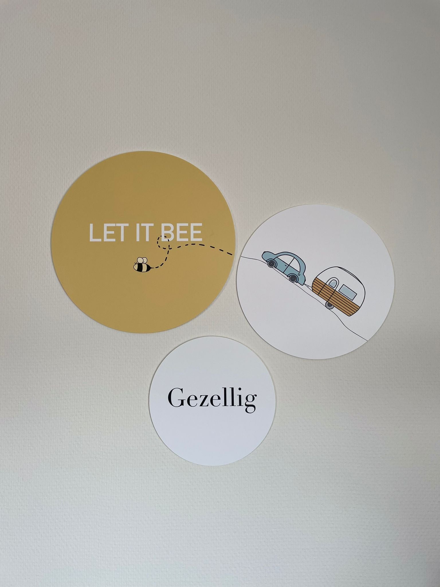 Muurcirkel Let it bee - set van 2