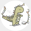 Muurcirkel T-Rex Feestje - set van 2