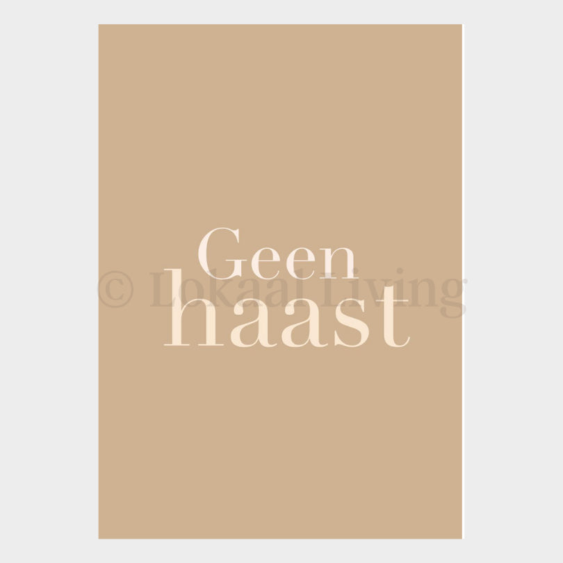 Wenskaart Geen haast - Premium Wenskaart incl. envelop - set van 10 stuks