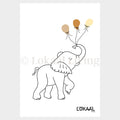 Wenskaart Olifant - Premium Wenskaart incl. Envelop - set van 10 stuks
