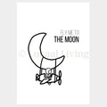 Wenskaart Fly me to the moon - Premium Wenskaart incl. envelop - set van 10 stuks