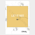 Wenskaart Let it bee - Premium Wenskaart incl. envelop - set van 10 stuks
