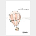 Wenskaart Luchtballonnenpost - Premium Wenskaart incl. Envelop - set van 10 stuks