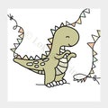 Wenskaart T-rex feestje - Premium Wenskaart incl. envelop - set van 10 stuks