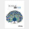 Wenskaart Trots als een pauw - Premium Wenskaart incl. envelop - set van 10 stuks