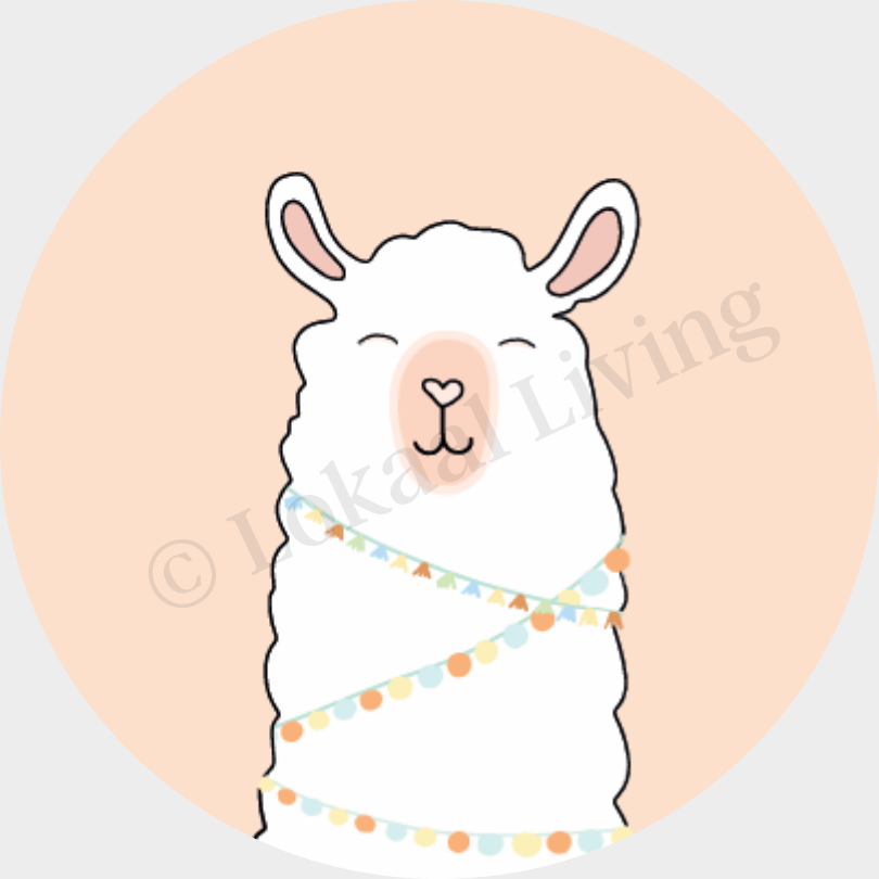 Muurcirkel Alpaca - set van 2