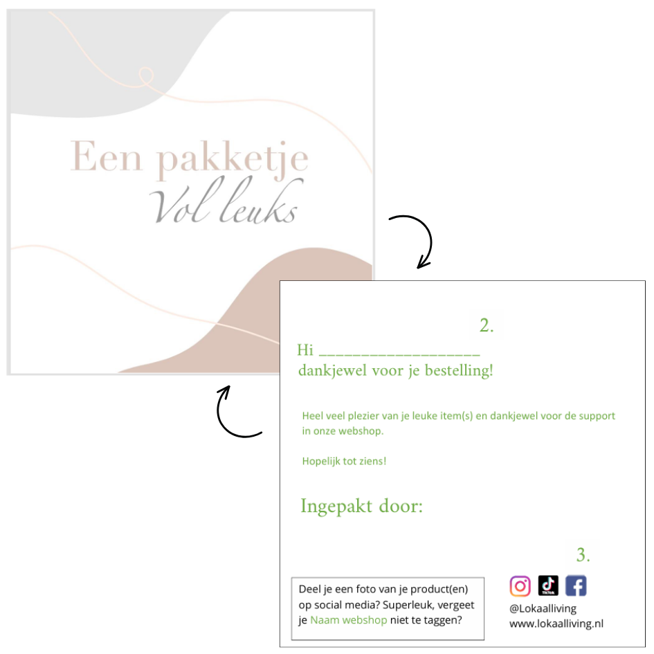 Bedankkaartje Pakketje vol leuks - set van 20 stuks