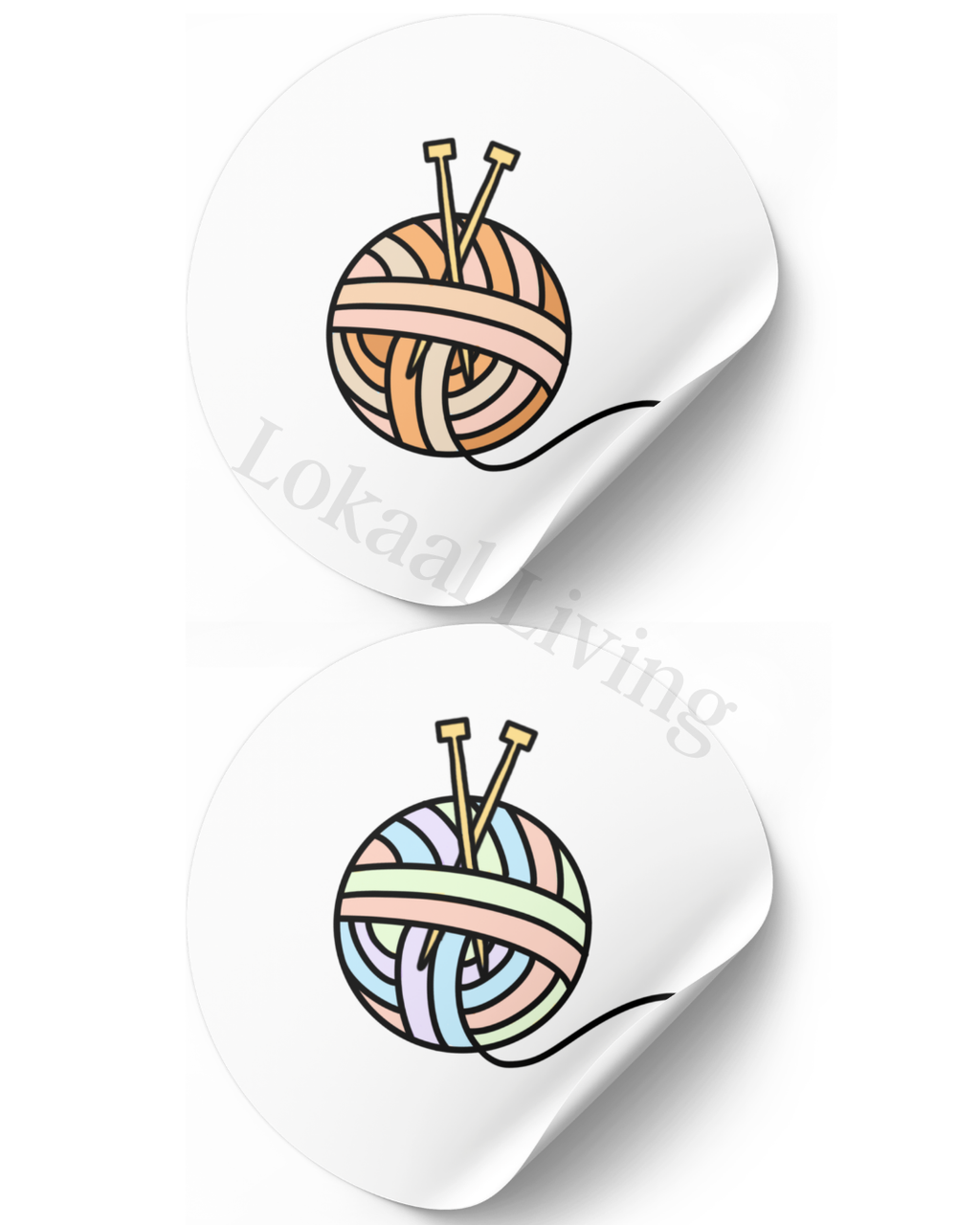 Stickerset Bolletje wol - set van 50 stuks
