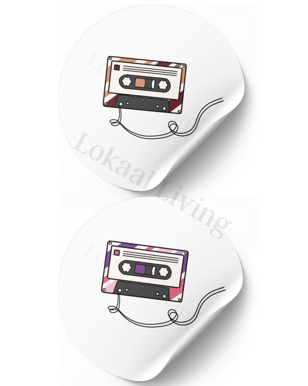 Stickerset Cassette - set van 50 stuks