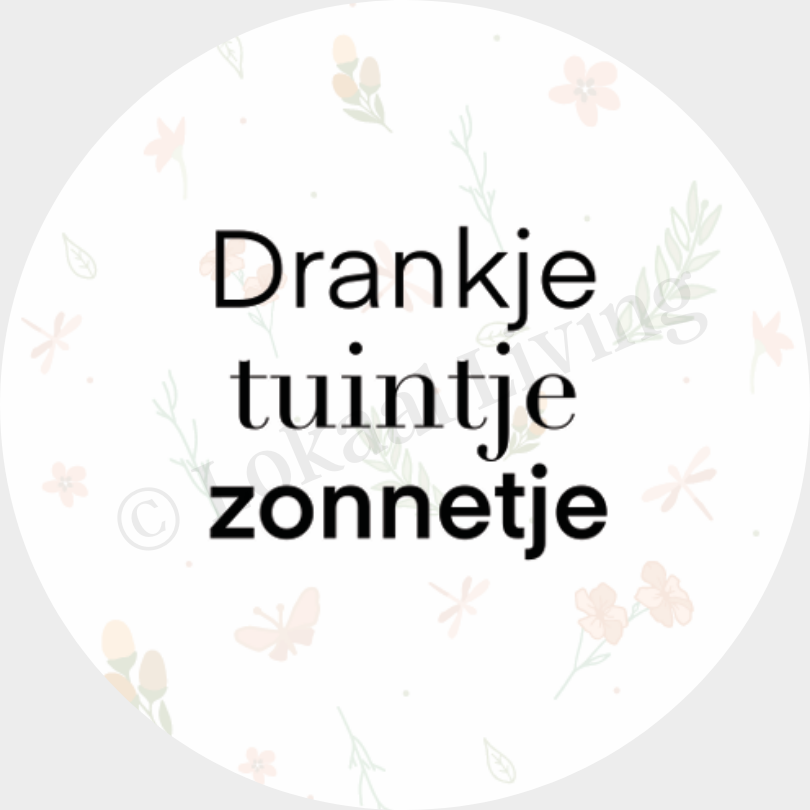 Muurcirkel Drankje tuintje zonnetje - set van 2