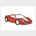 Wenskaart Ferrari - Premium Wenskaart incl. envelop - set van 10 stuks