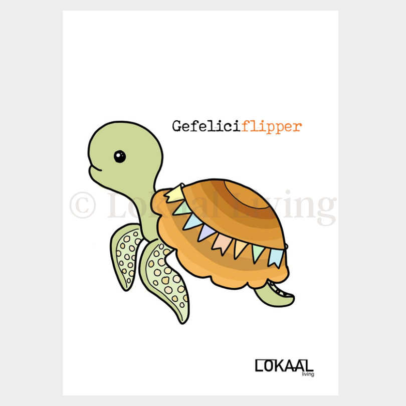 Wenskaart Gefeliciflipper - Premium Wenskaart incl. Envelop - set van 10 stuks