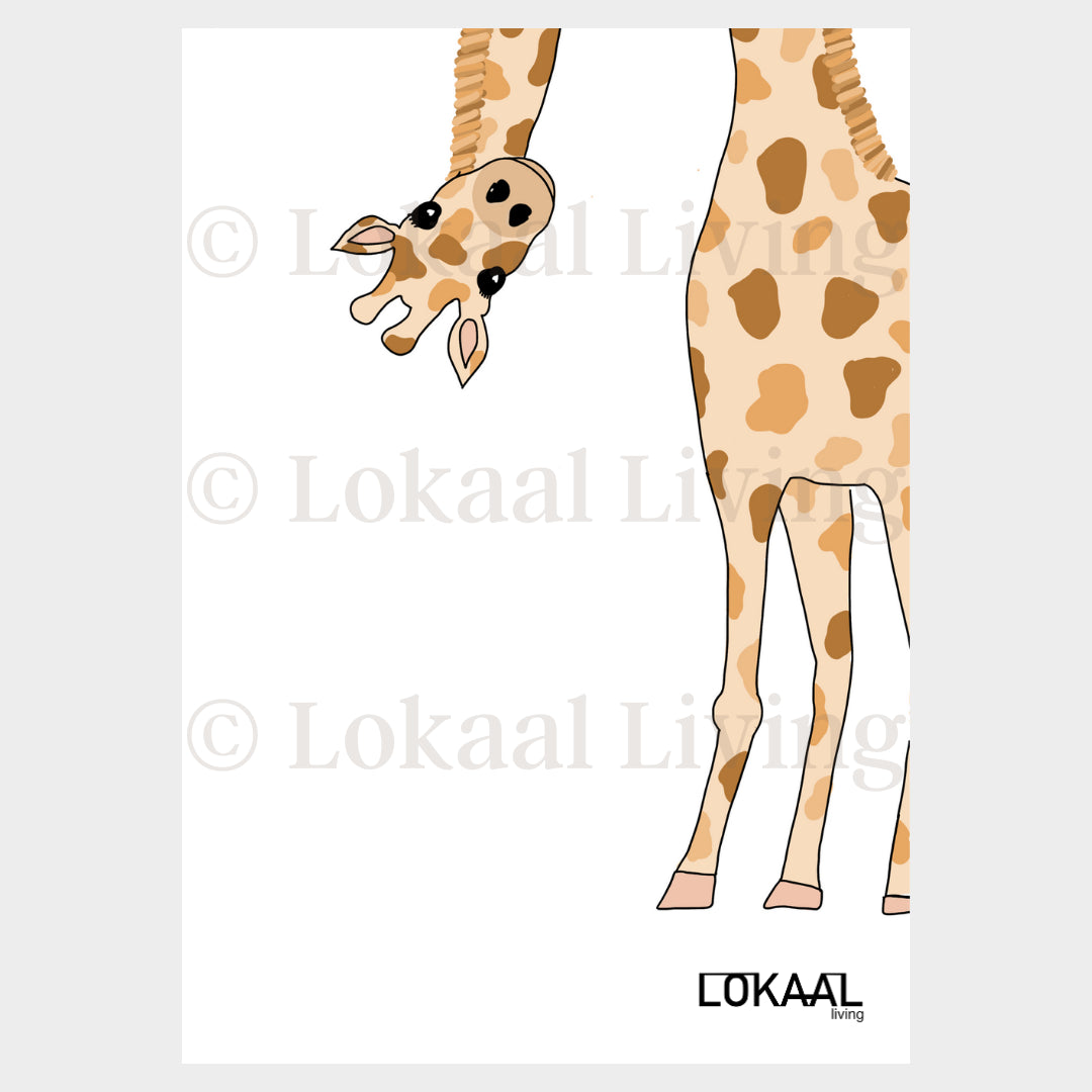 Wenskaart Giraffe - Premium Wenskaart incl. Envelop - set van 10 stuks