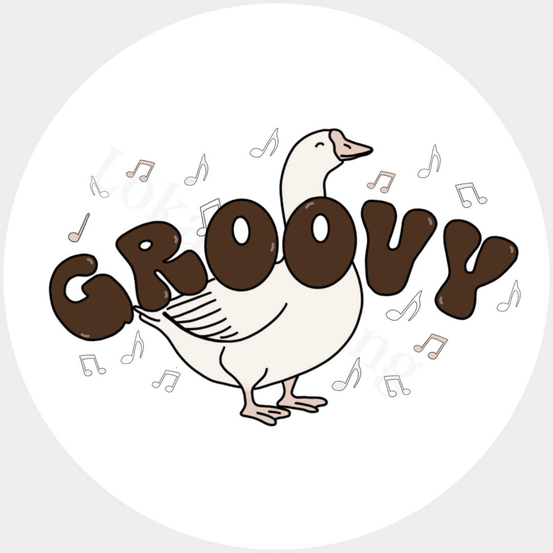 Muurcirkel Groovy goose bruin - set van 2