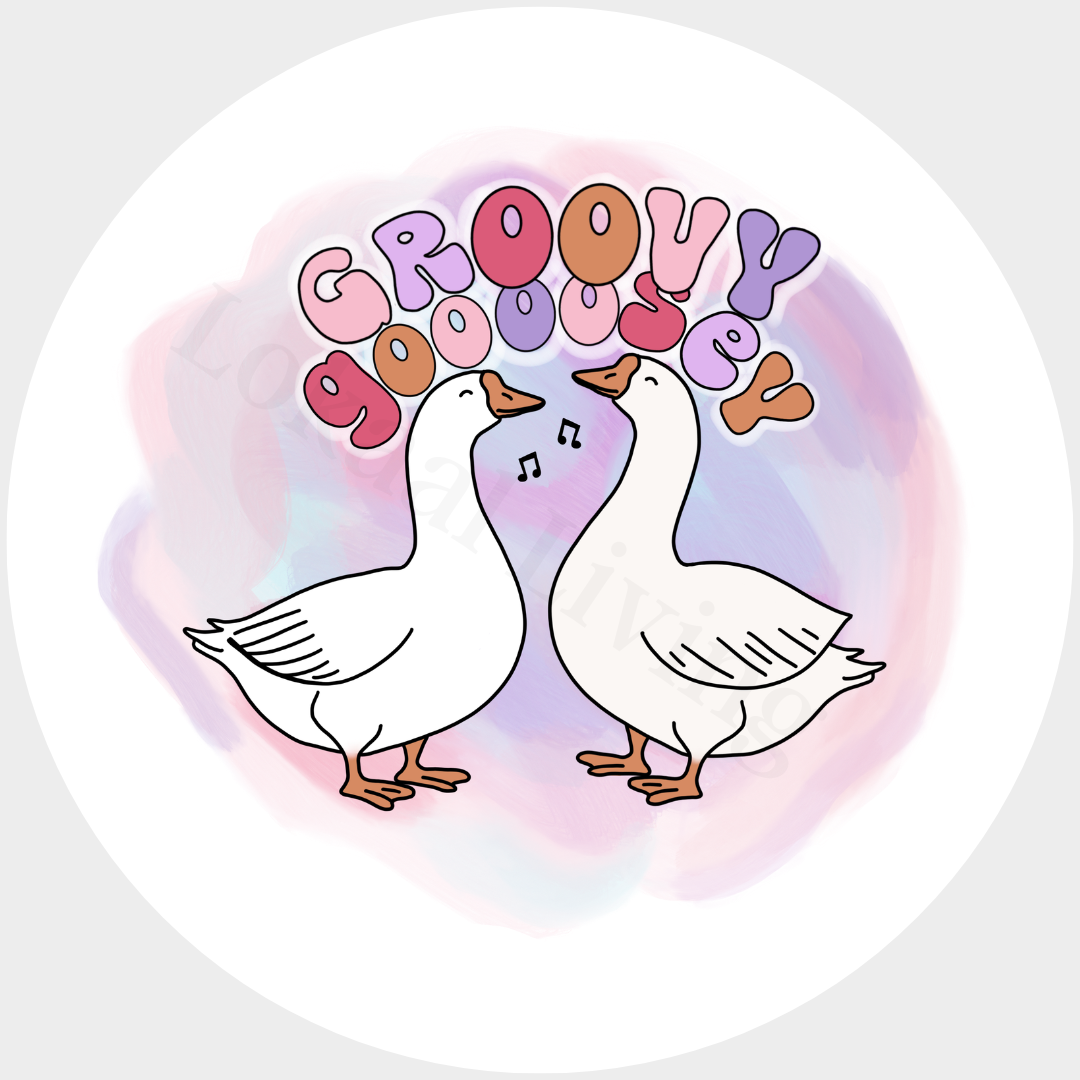 Muurcirkel Groovy goosey - set van 2