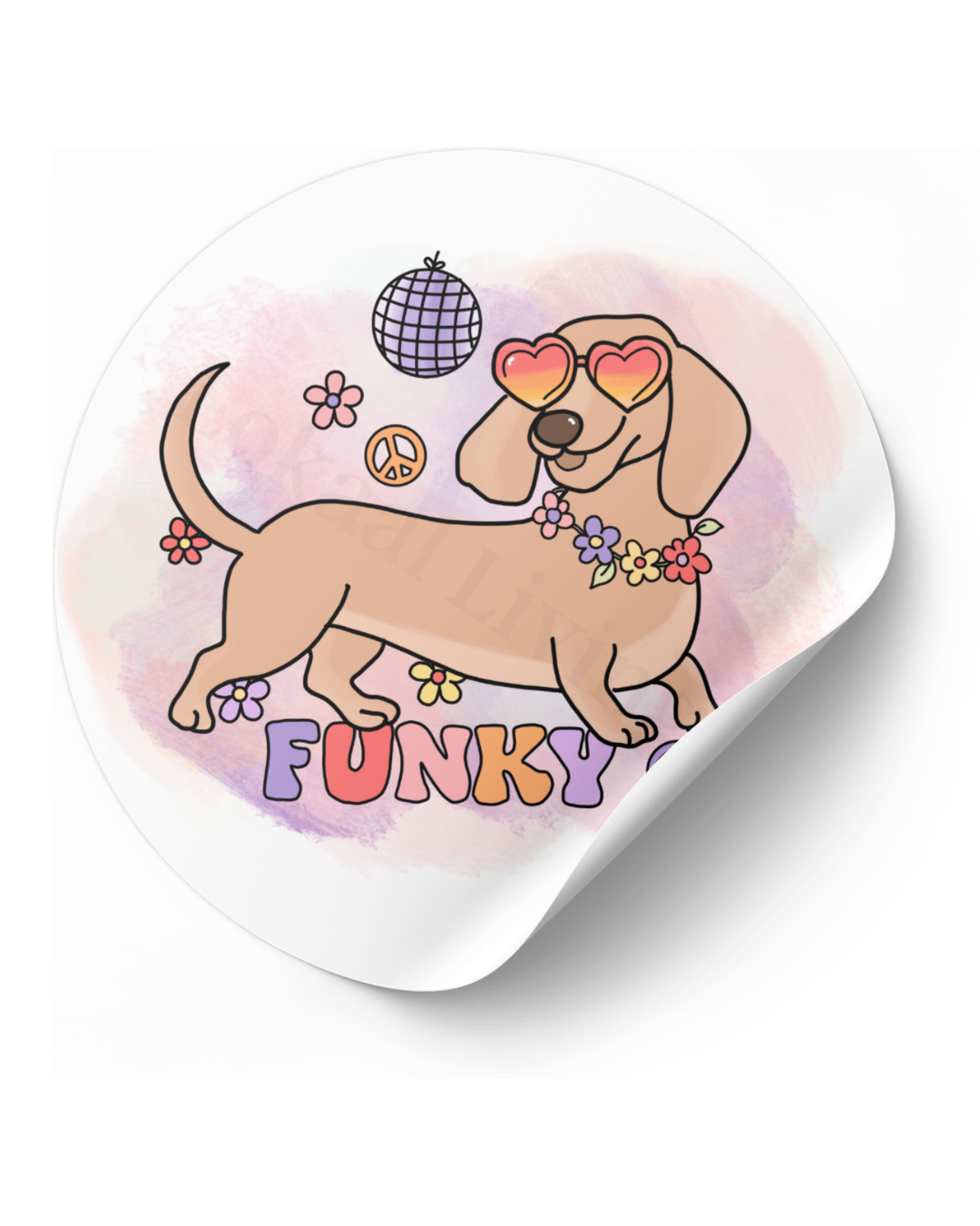 Stickerset Funky teckel - set van 50 stuks