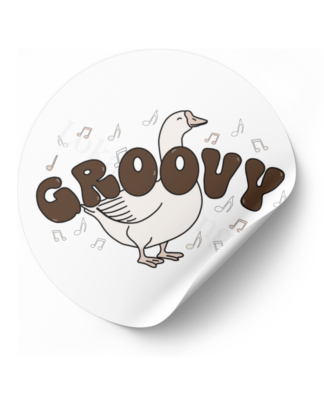 Stickerset Groovy Goose bruin - set van 50 stuks