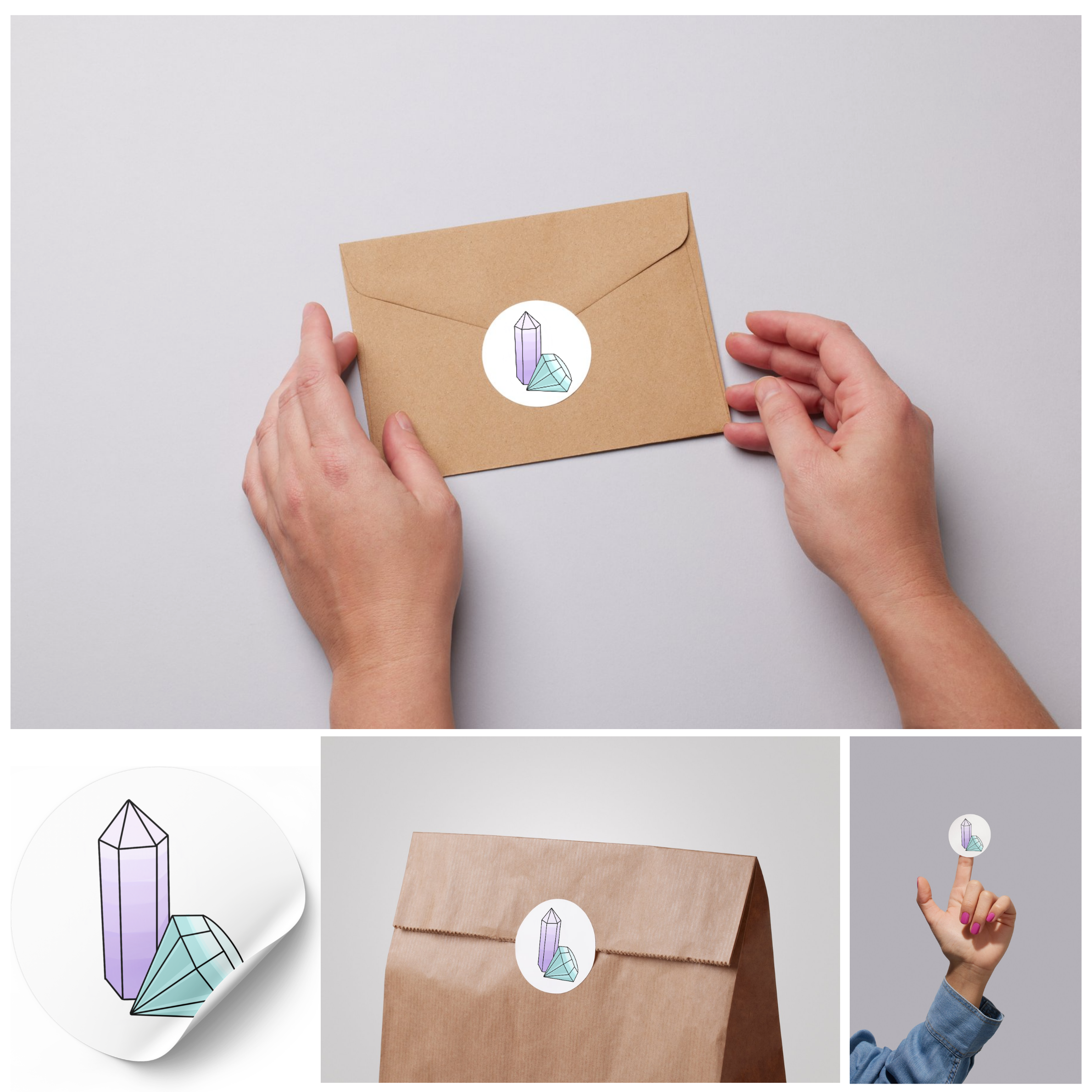 Stickerset Edelstenen - set van 50 stuks
