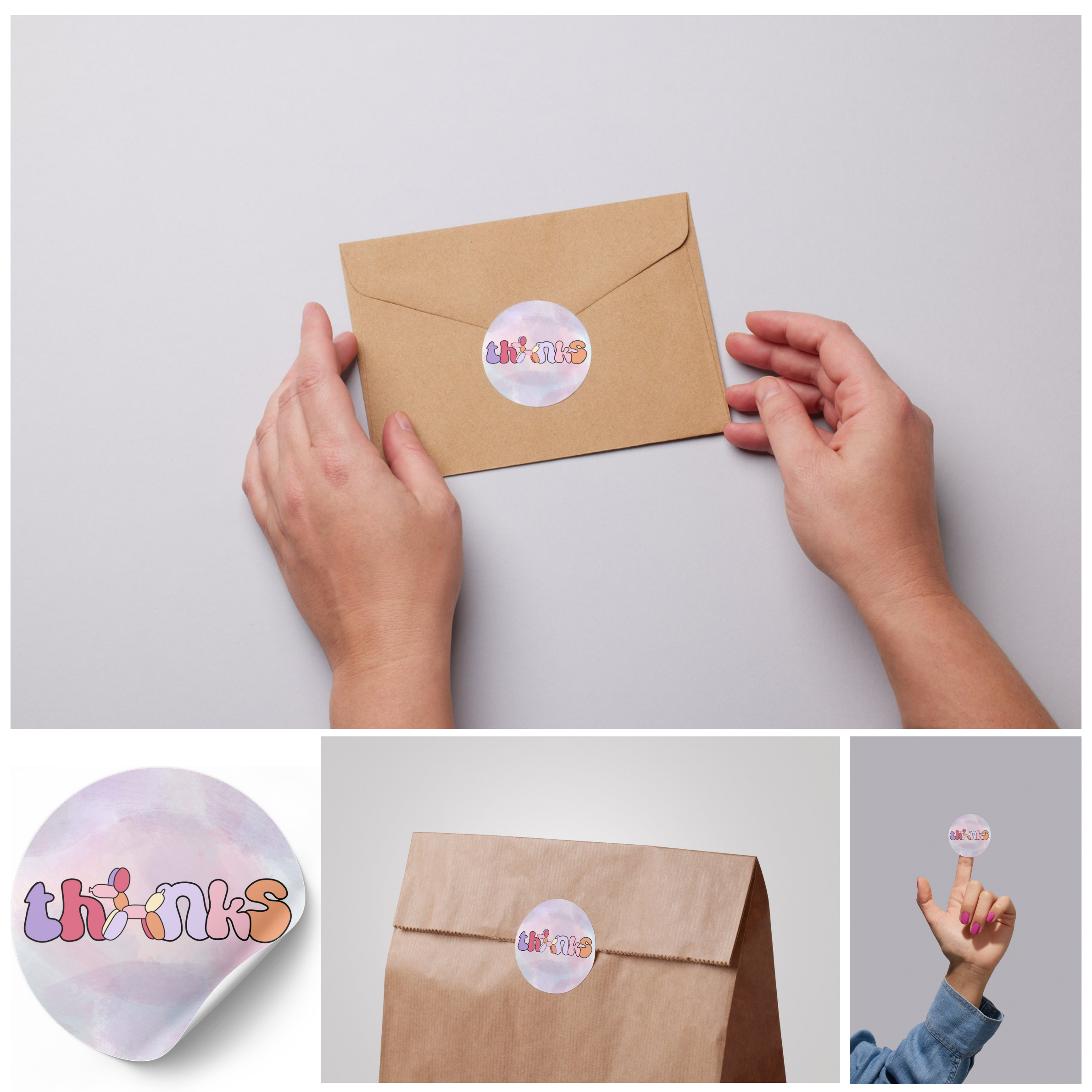 Stickerset Thanks - set van 50 stuks
