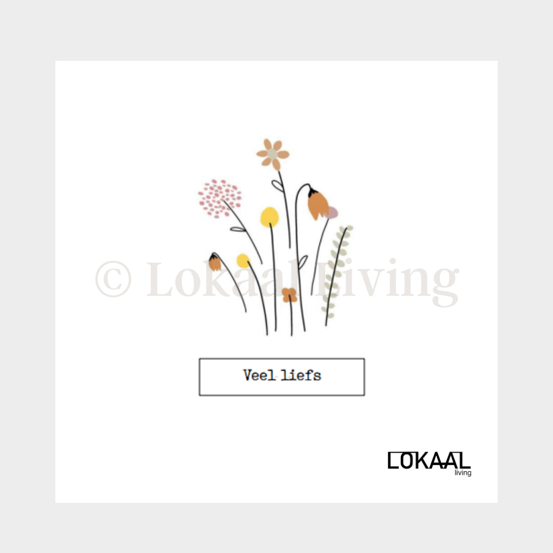 Wenskaart Veel liefs - Premium Wenskaart incl. envelop - set van 10 stuks