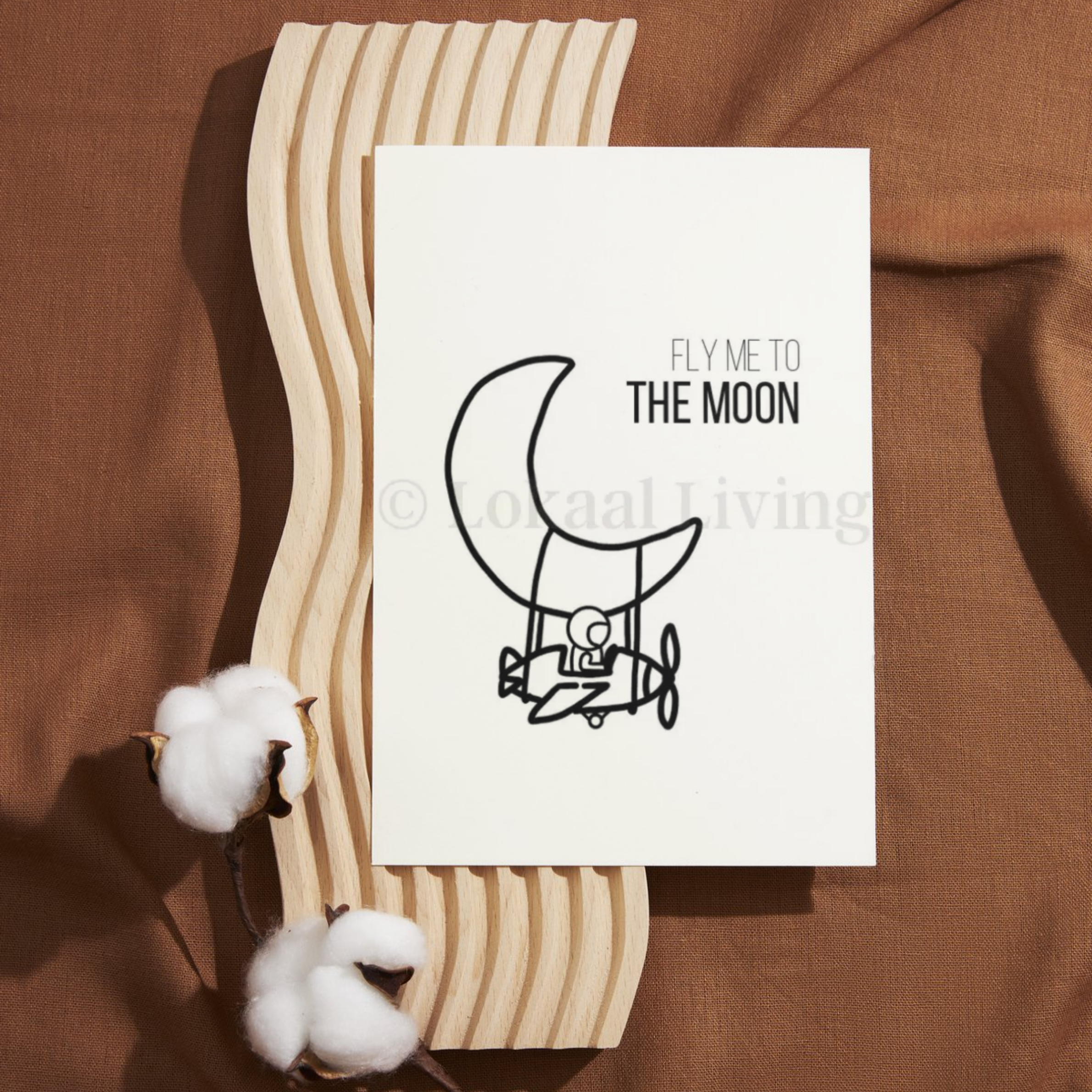 Wenskaart Fly me to the moon - Premium Wenskaart incl. envelop - set van 10 stuks