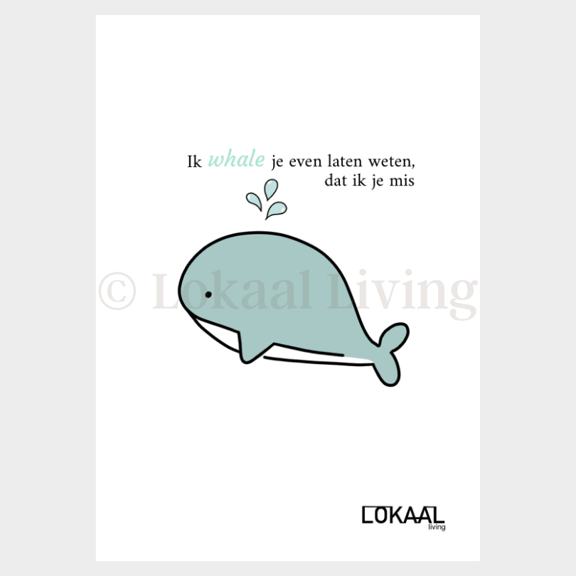 Wenskaart Whale - Premium Wenskaart incl. Envelop - set van 10 stuks