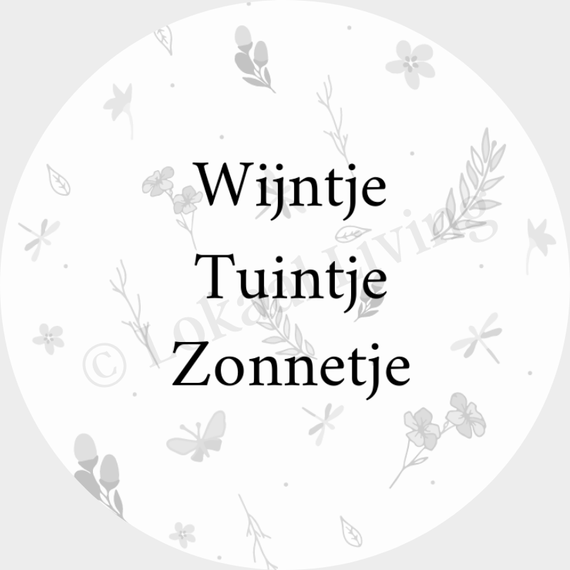 Onderzetter Wijntje tuintje zonnetje - Set van 4